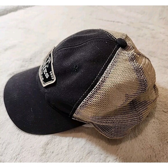 DICKIES Since‎ 1922 Workwear Vintage Snapback Foam Mesh Trucker Hat Cap Navy Tan - Picture 3 of 8